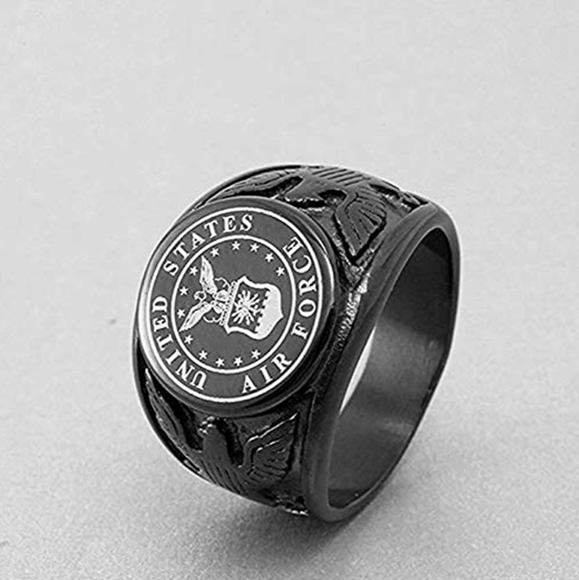 New stainless steel Air Force ring size 7 through 13 available comment what size - Picture 4 of 5